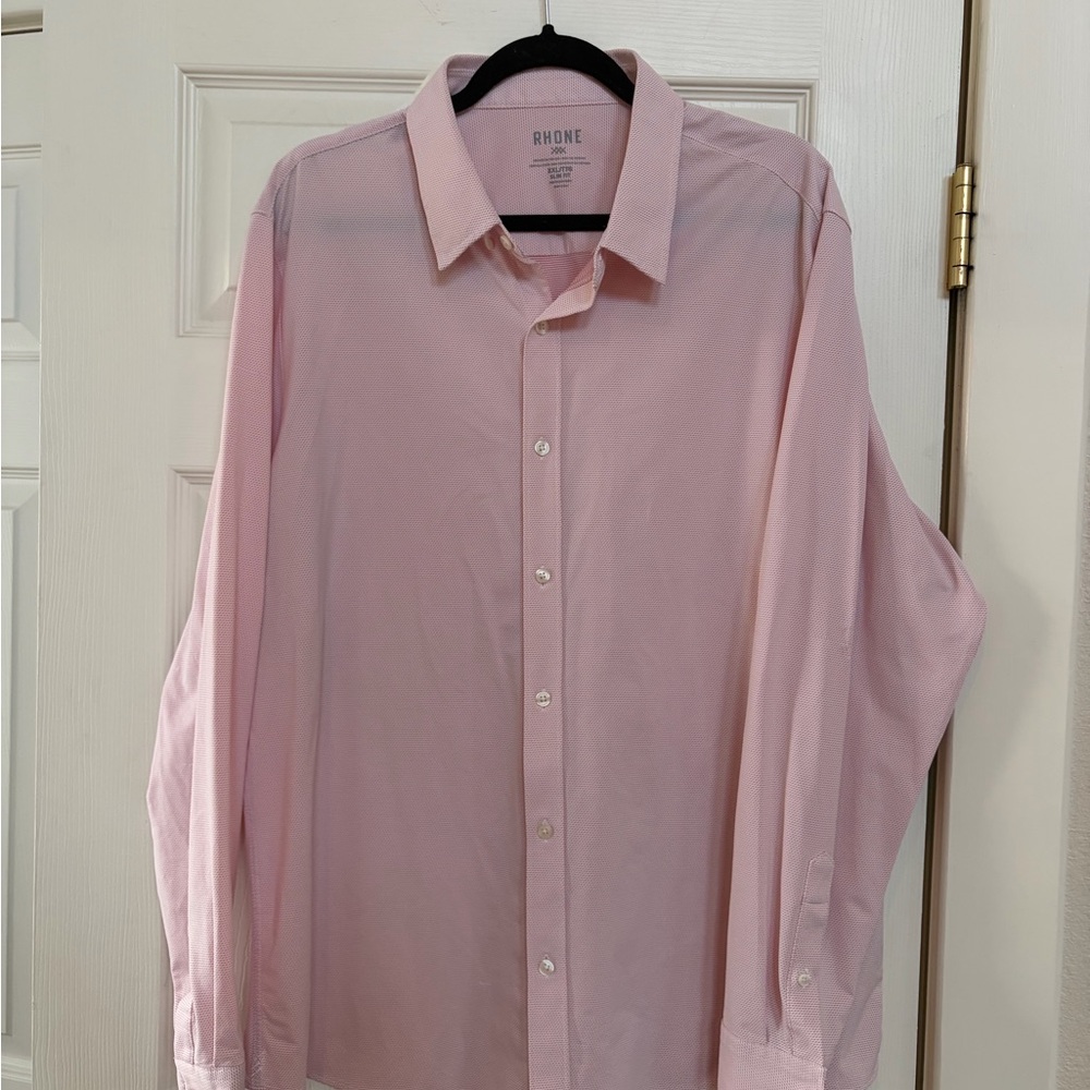 Men’s Rhone Commuter Shirt Pink Morse XXL Slim Fit